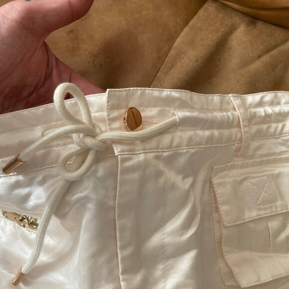 Cynthia Rowley Silk Mini Skirt With Puffed Cargo Patch Pockets - Picture 4 of 7